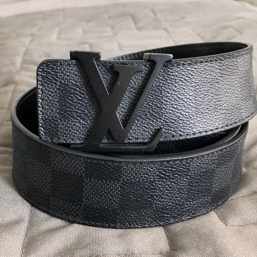 Louis Vuitton black checkered belt